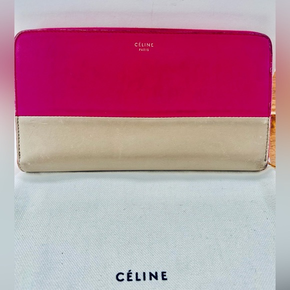 Celine Bicolor Pink/ Tan Continental Wallet - Picture 4 of 14